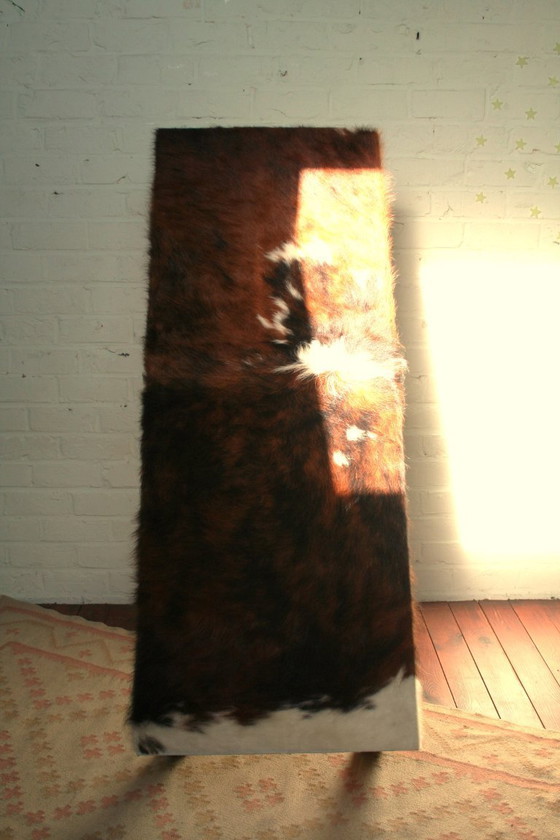 Image 1 of Strak Cow hide bank/ bijzettafel