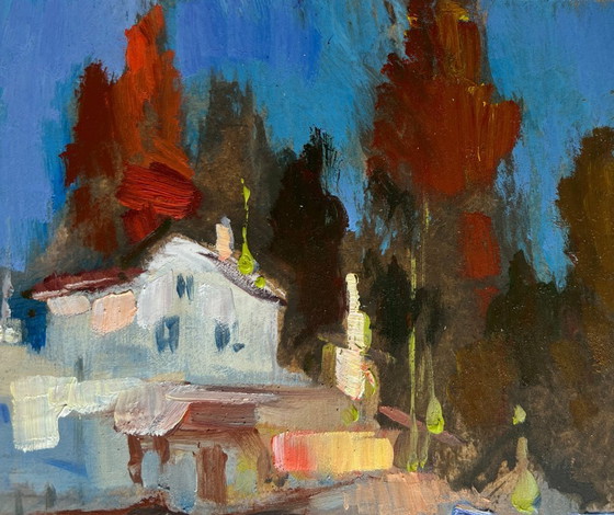 Image 1 of Original Oil Painting Coastal House Landscape Coastal peace