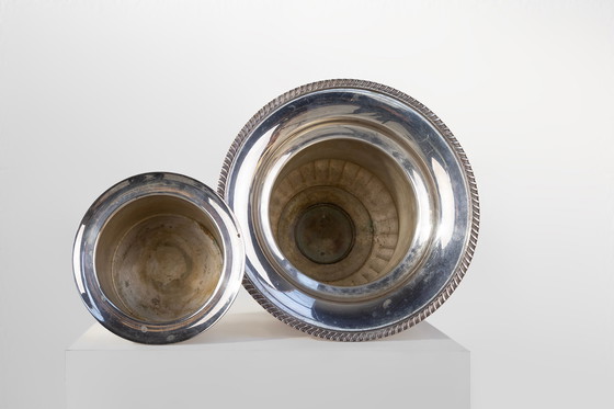 Image 1 of Medicis vase-shaped silver-plated champagne cooler, France 1950s