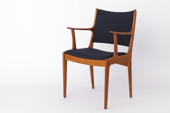 Image 1 of Pair of Danish Armchairs by Johannes Andersen | 1960s Teak & Marine Blue Upholstery | Mid-Century Modern Design