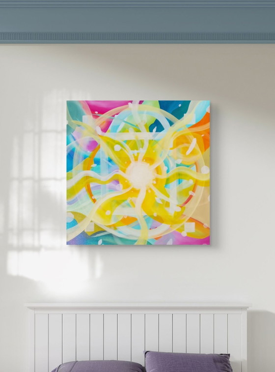 Image 1 of Peinture acrylique « Solaris » 100x100cm