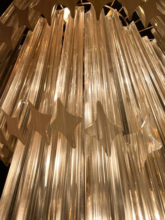 Image 1 of  Gran araña/lámpara de techo de Paolo Venini, cascada, cristal de Murano, Italia, años 70