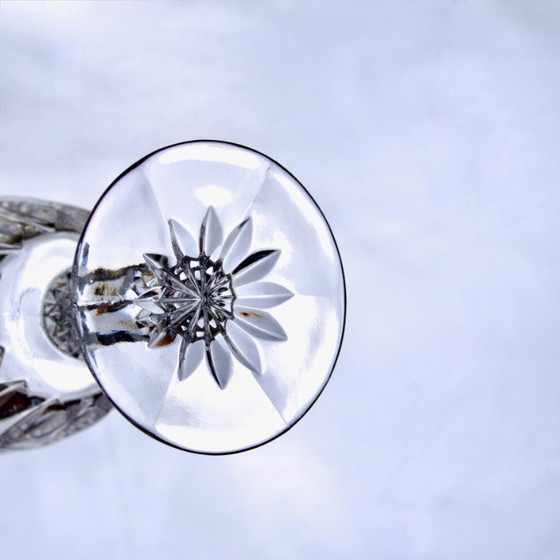 Image 1 of Vintage diamantgeslepen kristallen wijnglazen