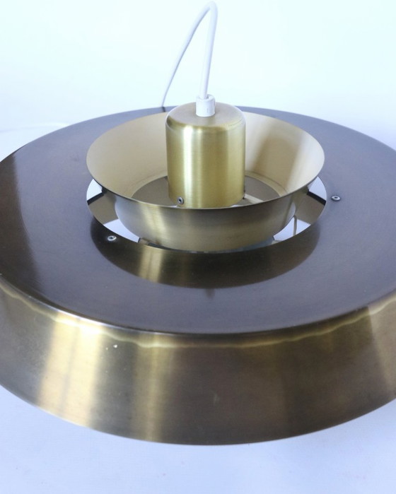 Image 1 of Vintage Danish brass pendant lamp Jo Hammerborg