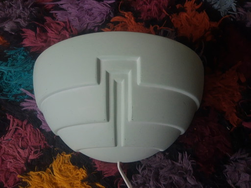 Unique rare teal - mint green Art Deco ceramic wall light, Dutch design