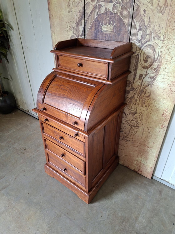 Secrétaire en teck, bureau pour dame, dimensions 54x53cm et 115 cm de hauteur. – Bureaux, Wood (photo 3 of 6)