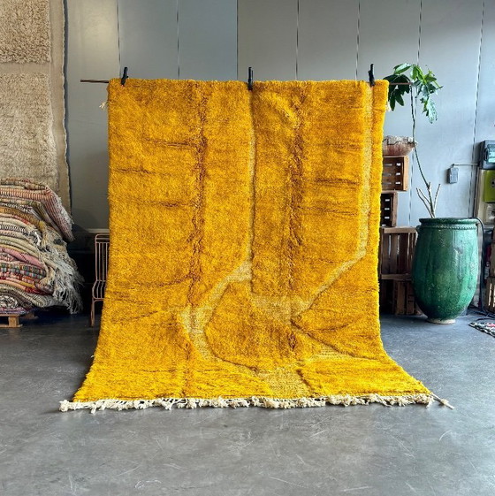 Image 1 of Yellow Mrirt Moroccan Wool Rug 200x300 cm– Handmade Thick Wool Berber Rug Woven by Women Cooperative