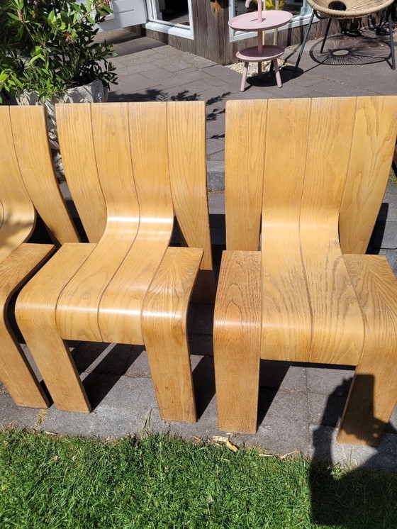Image 1 of 6 Gijs Bakker strip chairs and table