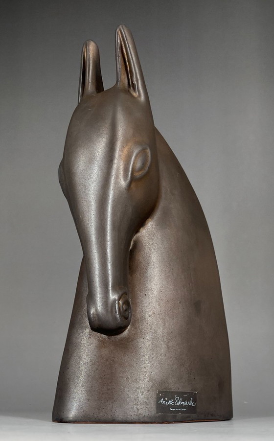 Image 1 of IKEA BRODD Pferdekopf – Keramikskulptur von Anette Edmark | Skandinavisches Design