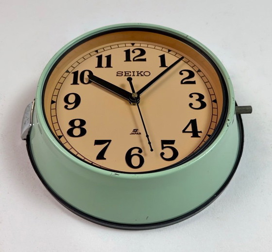 Image 1 of Vintage groene Seiko scheepswandklok, jaren 70