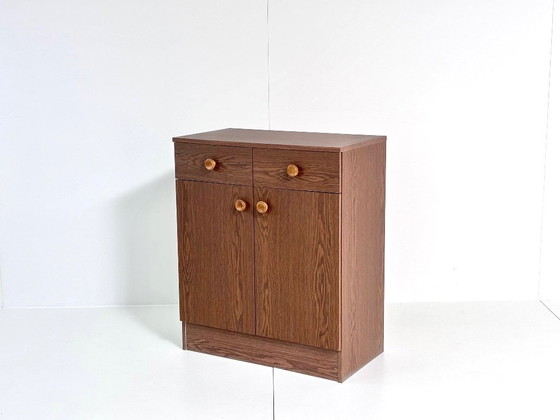 Comò Vintage, Effetto Legno Marrone con 2 Cassetti, Armadi contenitori (foto 6 di 15)