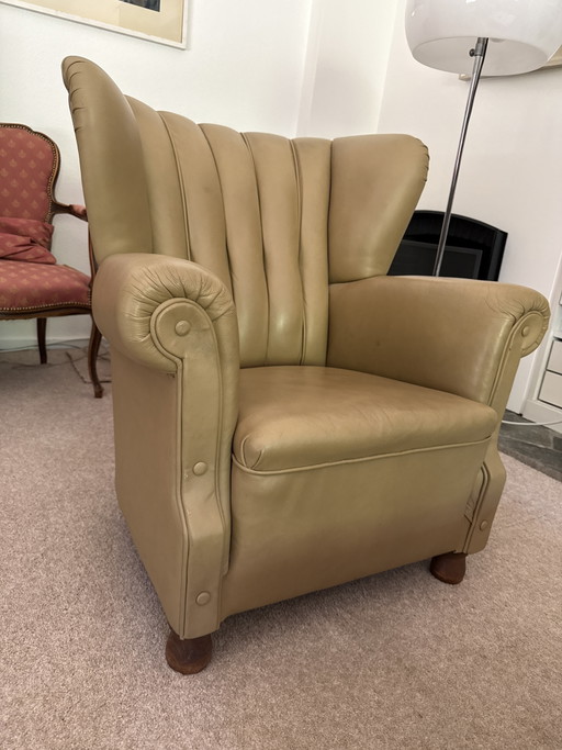 Poltrona English Club in pelle di vitello. – fauteuils, Wood, Calfskin