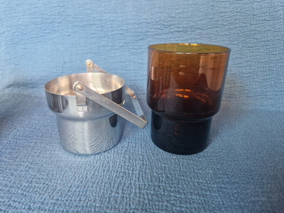 Image 1 of 1960s/70s steel and glass cocktail set Made in Italy