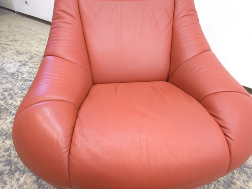 De Sede ds 166 Fauteuil avec tabouret Fauteuil design en cuir Chair Fauteuil pivotant Stool
