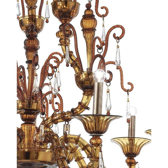 Image 1 of Imperial Venetian Modern Brown "Ca' Rezzonico" With Curls Murano Glass Chandelier