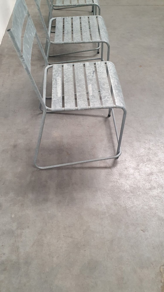 Vintage Stackable Designer Garden Chairs Galvanized Garden Chair – Dining chairs, Metal (photo 4 of 13)