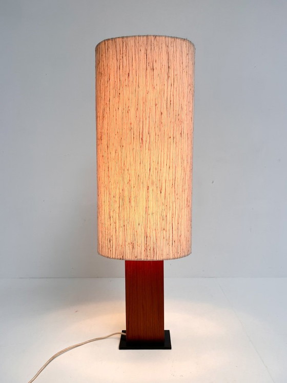 Lámpara de teca de mediados de siglo, 98 cm, década de 1970. – Lámparas de pie, Metal (photo 3 of 11)