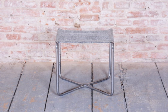Sgabello Bauhaus restaurato, di Mücke-Melder, acciaio cromato, ceco, anni '30. – Sgabelli, Metal, Textile (photo 4 of 8)