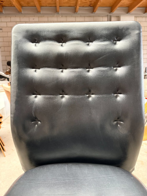 Image 1 of Sedia da ufficio Vitra ID Trim in pelle nera