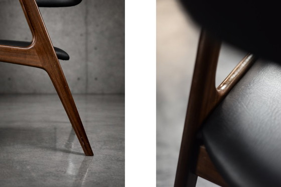 Image 1 of Vintage Mid-Century Danish Modern Teak Office Chair Model Fire by Kai Kristiansen for Schou Andersen Møbelfabrik, 1960s
