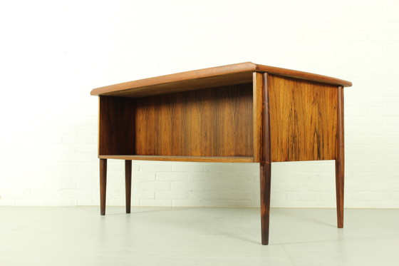 Image 1 of Mid Century Rosenholz Bumerang-Schreibtisch, 1960er Jahre