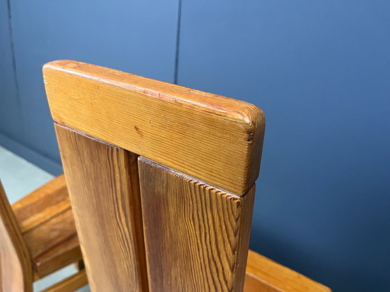 Image 1 of Satz von 4 brutalistischen Esszimmerstühlen aus Eiche, 1970er Jahre