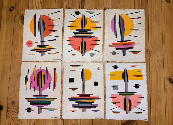 Image 1 of 10 watercolor drawings by B. Alepkow