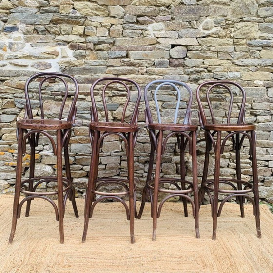 Set of 4 Vintage Bistro High Chairs – Dining chairs, Wood (photo 10 of 33)