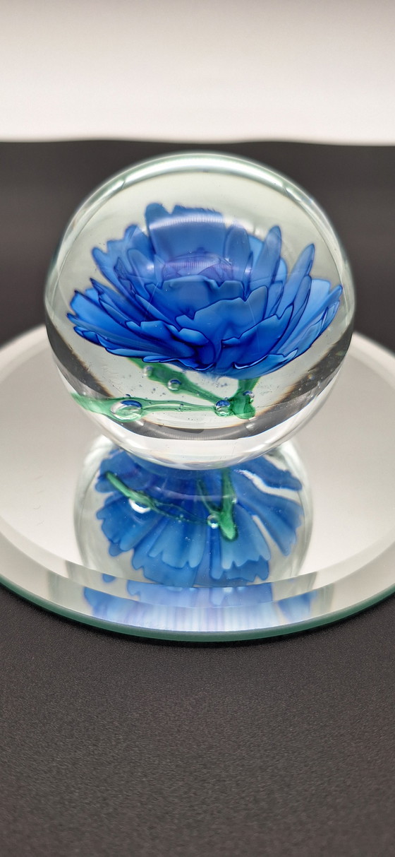 Image 1 of Blue flower paperweight