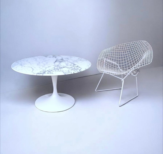 Image 1 of Rare 50cm h  x90cm diameter marmer Eero Saarinen Knoll International Tulip Lounge tafel