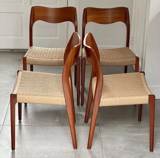 Image 1 of Dining chairs, model 71, by Niels Otto Møller, 1950s, set of 4