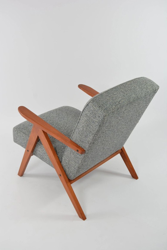 Image 1 of KOMPAS fauteuils in gemêleerd blauwgrijs
