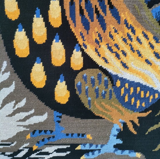 Image 1 of Wandteppich mit Hahnenmotiv „Aurora“, 1970er Jahre