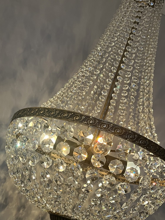 Lustre Sac XL Suspension Cristal Cadre Couleur Bronze – Crystal (photo 6 of 10)