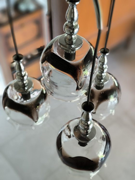 Image 1 of Lampadario a cascata con 4 elementi in vetro di Murano, Italia, anni '60.
