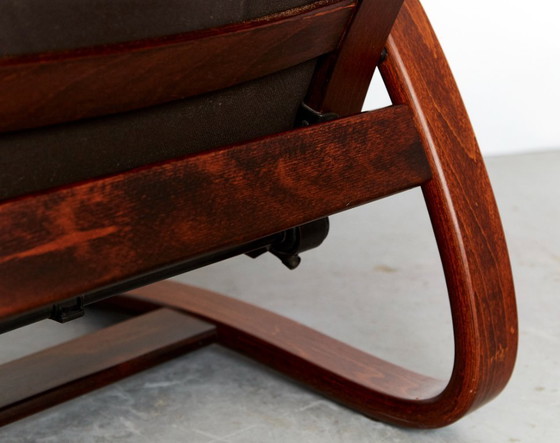 Image 1 of Poltrona vintage scandinava con pouf di Arnt Lande per Westnofa, anni '70