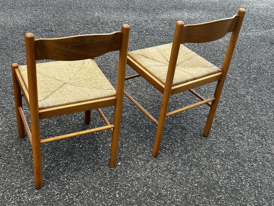 Coppia di sedie in legno e paglia – anni '50-'60 – Sedie da pranzo, Wood (photo 3 of 15)