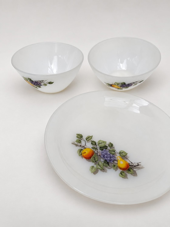 Arcopal set da portata vintage – 17 pezzi – decoro di frutta – arcopol, Stoviglie, Glass (photo 3 of 9)