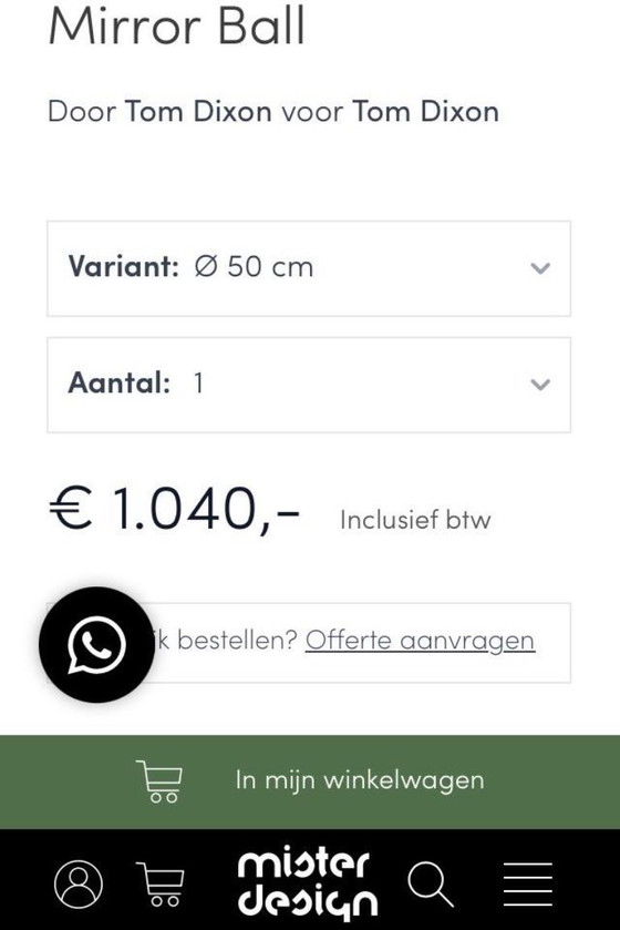 Image 1 of Tom Dixon Mirror Ball Chroom