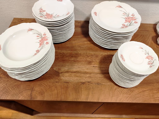 Mitterteich (Bavaria) – Large porcelain dinner & coffee service – 107 pieces – Floral décor