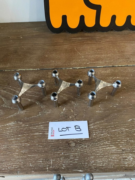 Image 1 of Lotto B, set di 3 candelieri modulari, NAGEL 1970