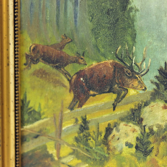 Image 1 of Set van 2 schilderijen, verf op papier, door M. Hrušovská, Tsjecho-Slowakije 1950