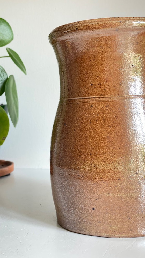 Image 1 of Vintage beige aardewerken kan