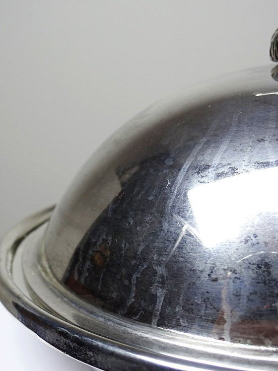 Image 1 of Vintage silver-plated metal foie gras bell with duck handle, 1960s-1980s