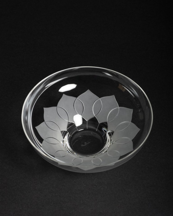 Image 1 of Rosenthal Bjorn Wiinblad LOTUS Large Glass Vase H23,5cm & Matching Bowl D20cm