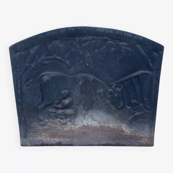 Image 1 of Antique cast iron fireplace backplate