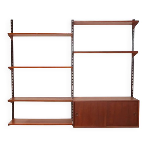 Teak Kai Kristiansen wall system for FM Mobler – wandrek, Metal, Scandinavian