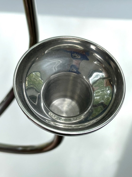 Image 1 of Candelabro de pared grande de acero inoxidable de Georg Jensen, diseño danés Swing