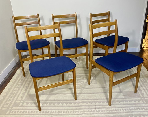 Suite De 5 Chaises Scandinaves Année 60.Ref Ron