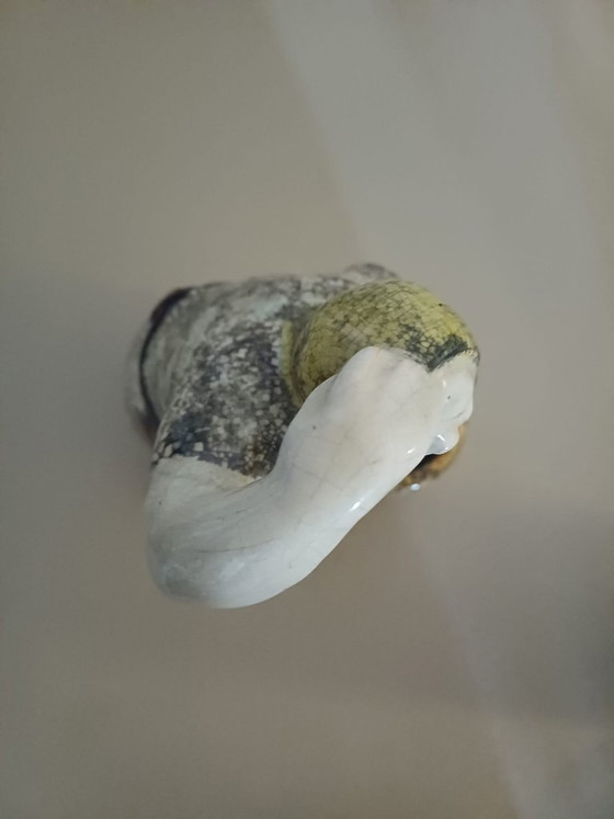 "Fiskargumma" figurine by Michael Andersen & Søn, Bornholm, 1970s. Vintage Scandinavian ceramic. (photo 6 of 6)
